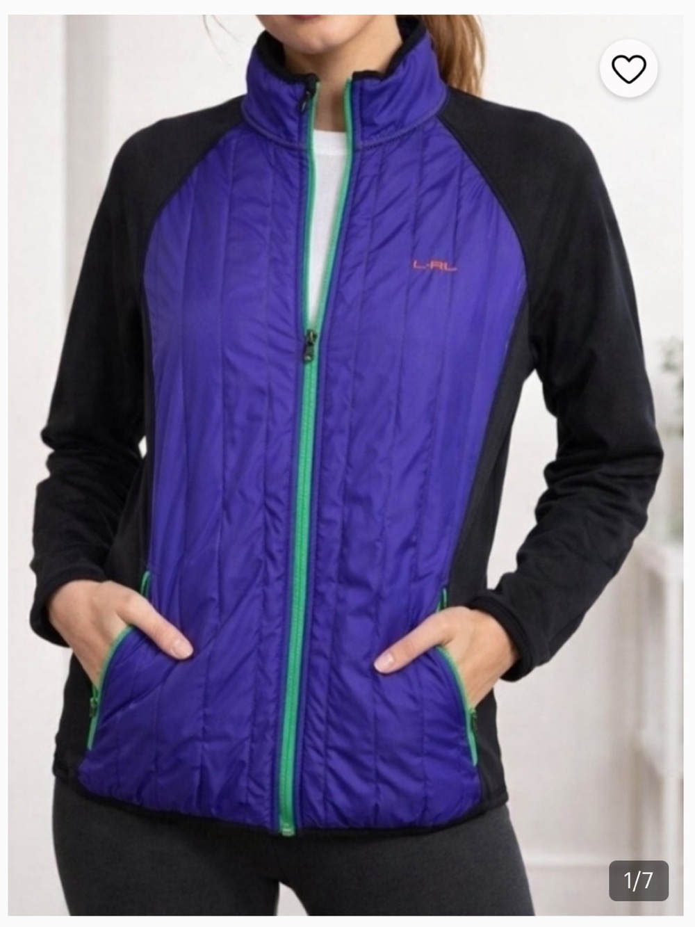 Ralph Lauren Active Purple and Black Quilted Jacket
